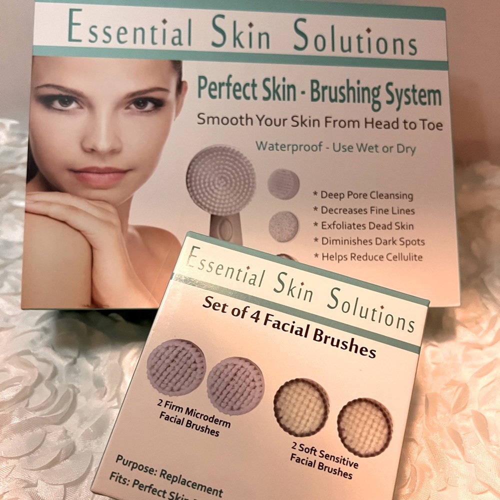 Essential Skin Solutions: Brushing System Kit includes Replacement Brushes!